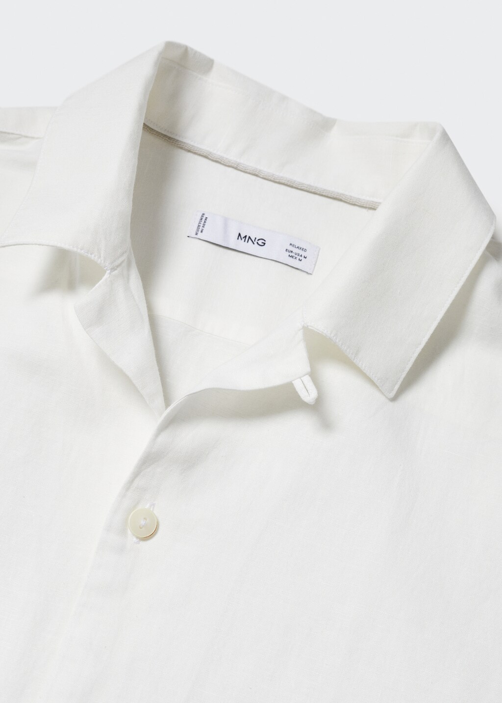 Cotton-linen bowling-collar shirt - Details of the article 8