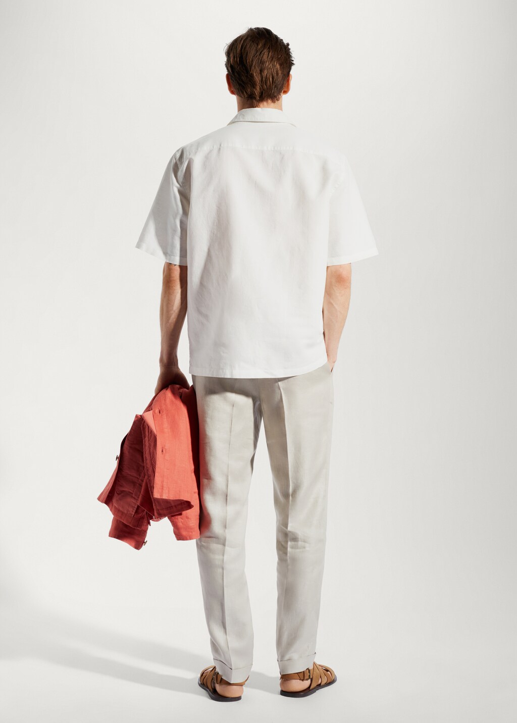 Cotton-linen bowling-collar shirt - Reverse of the article