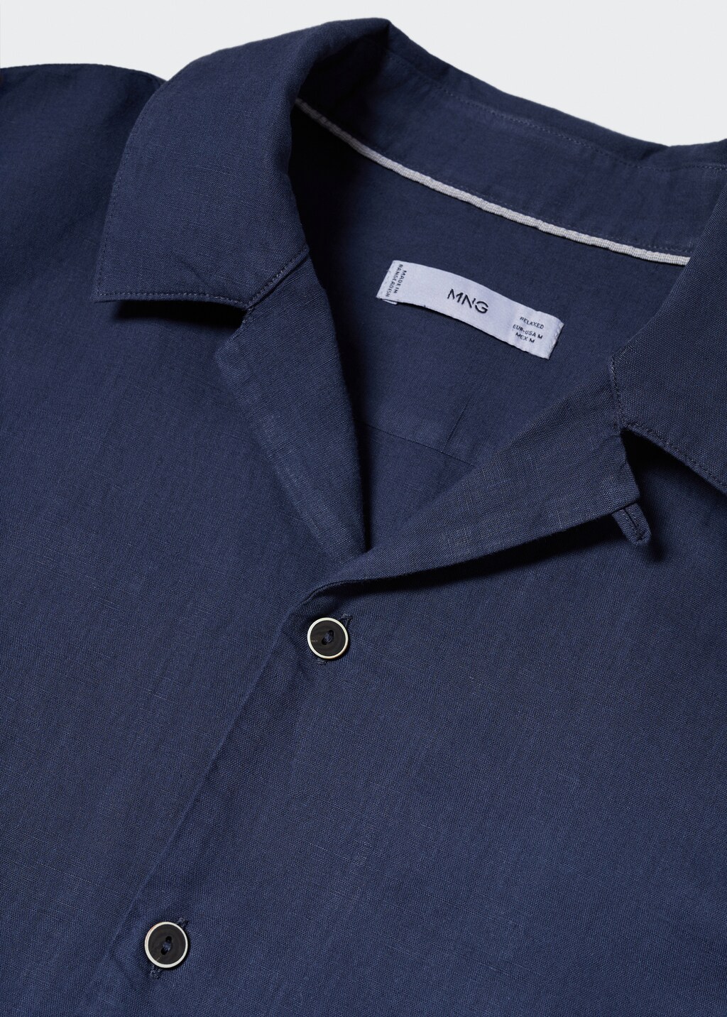 Cotton-linen bowling-collar shirt - Details of the article 8