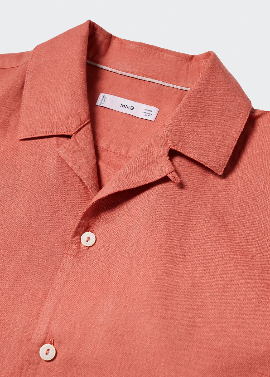 Cotton-linen bowling-collar shirt - Details of the article 8