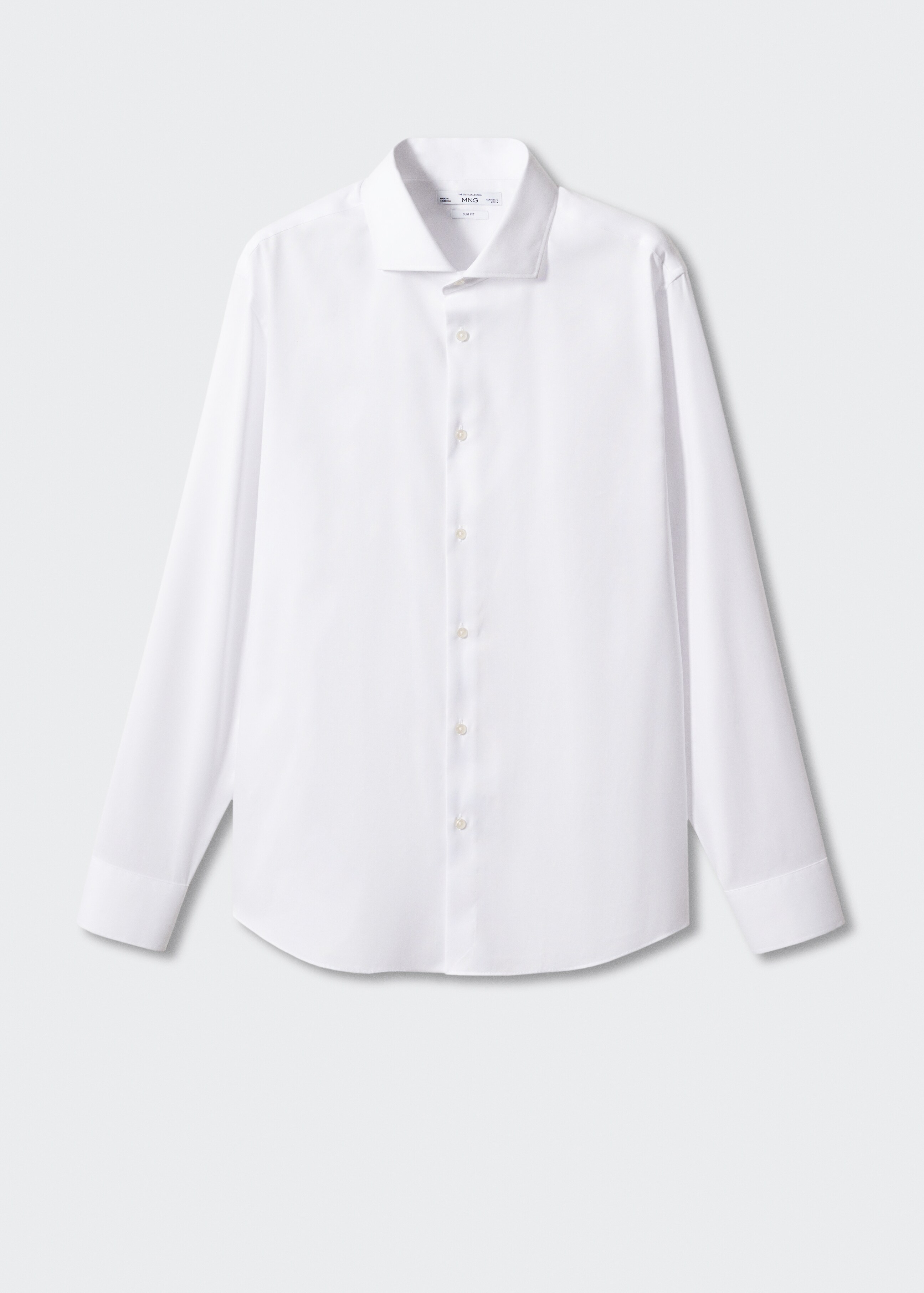 Slim-fit textured cotton suit shirt - Article without model