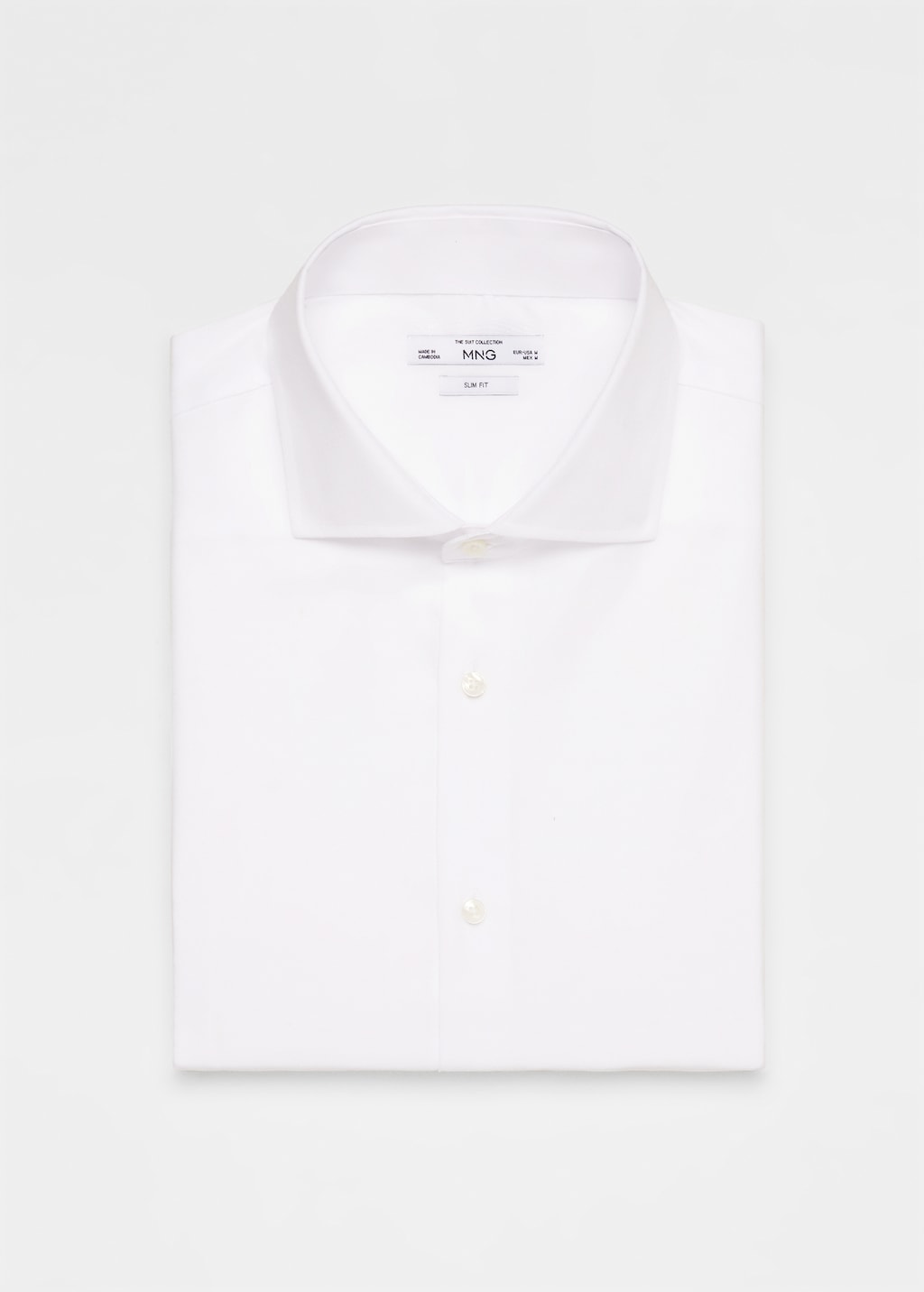 Slim-fit textured cotton suit shirt - Details of the article 0