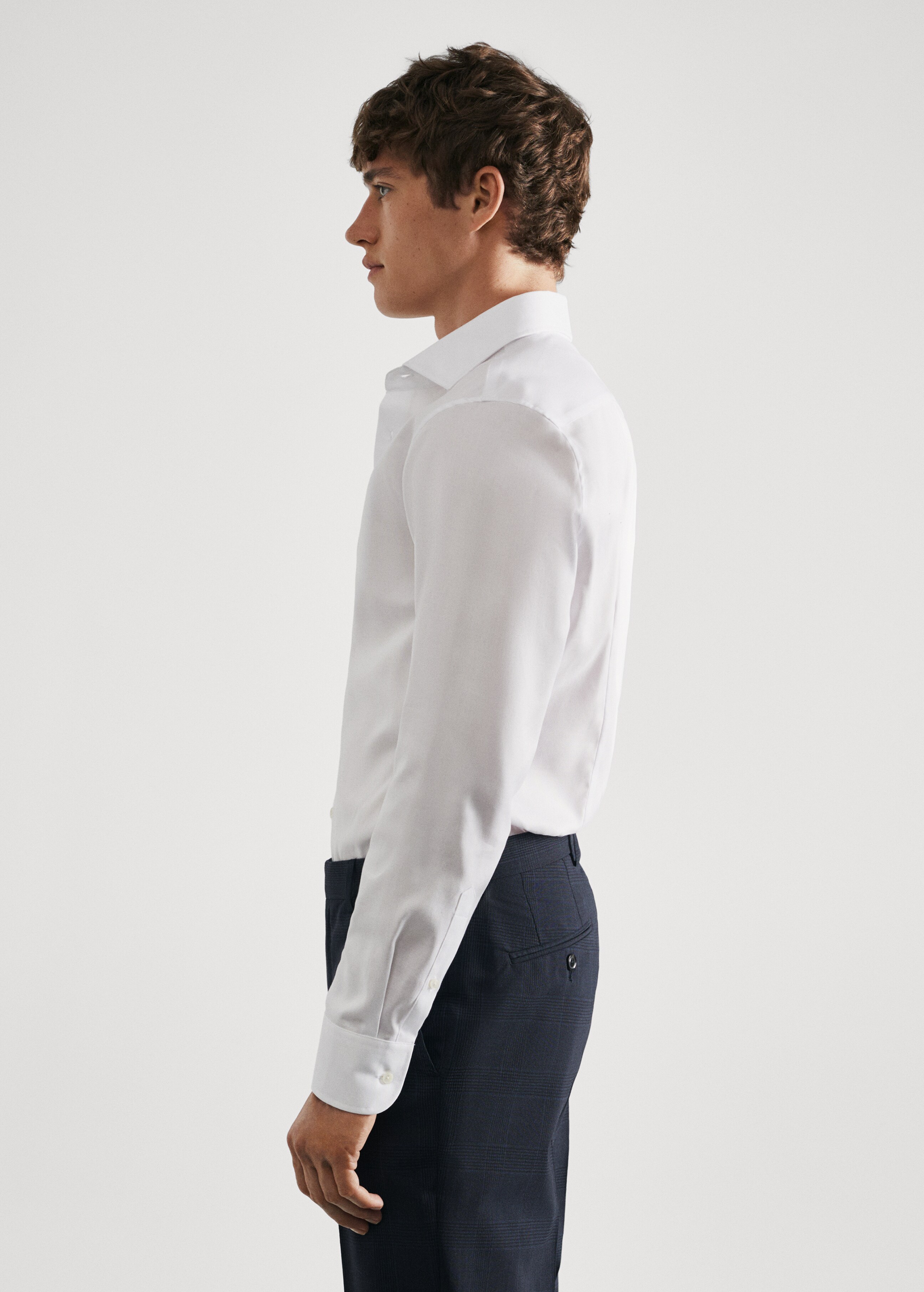 Slim-fit textured cotton suit shirt - Details of the article 2