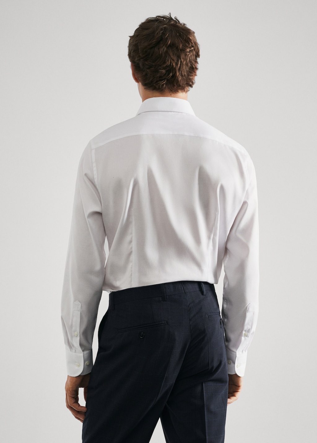 Camisa vestit slim fit cotó estructura - Revers de l'article