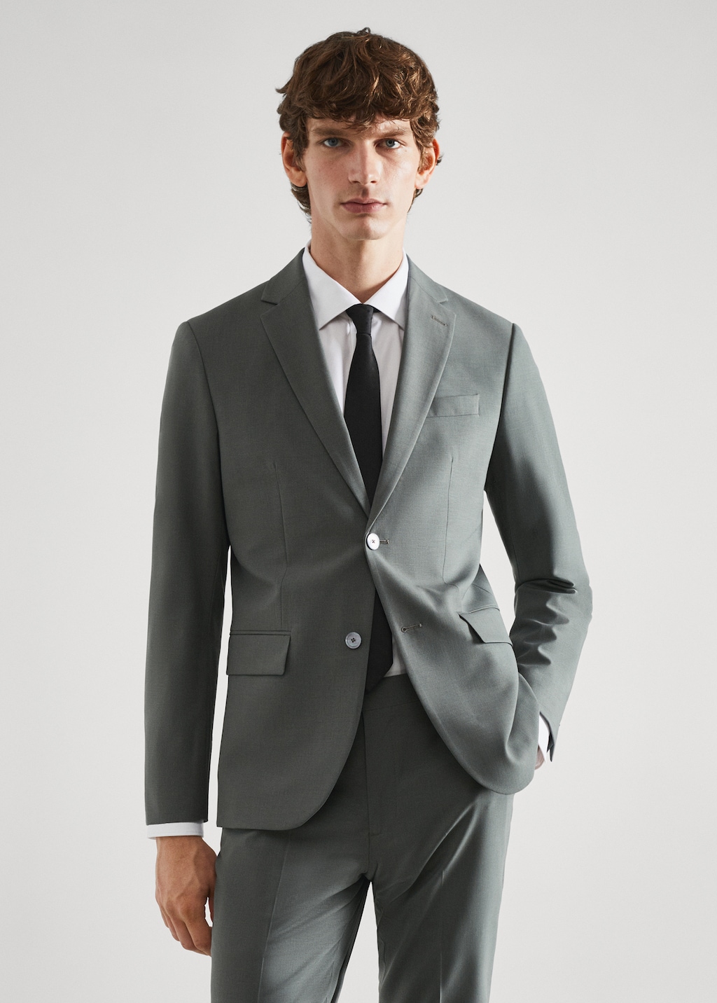 Slim-fit wool suit jacket - Medium plane