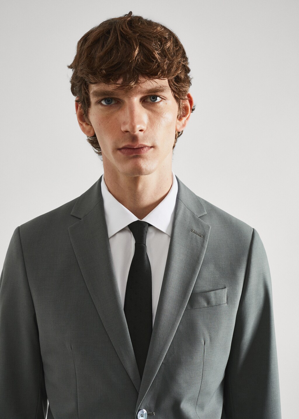 Slim-fit wool suit jacket - Details of the article 1