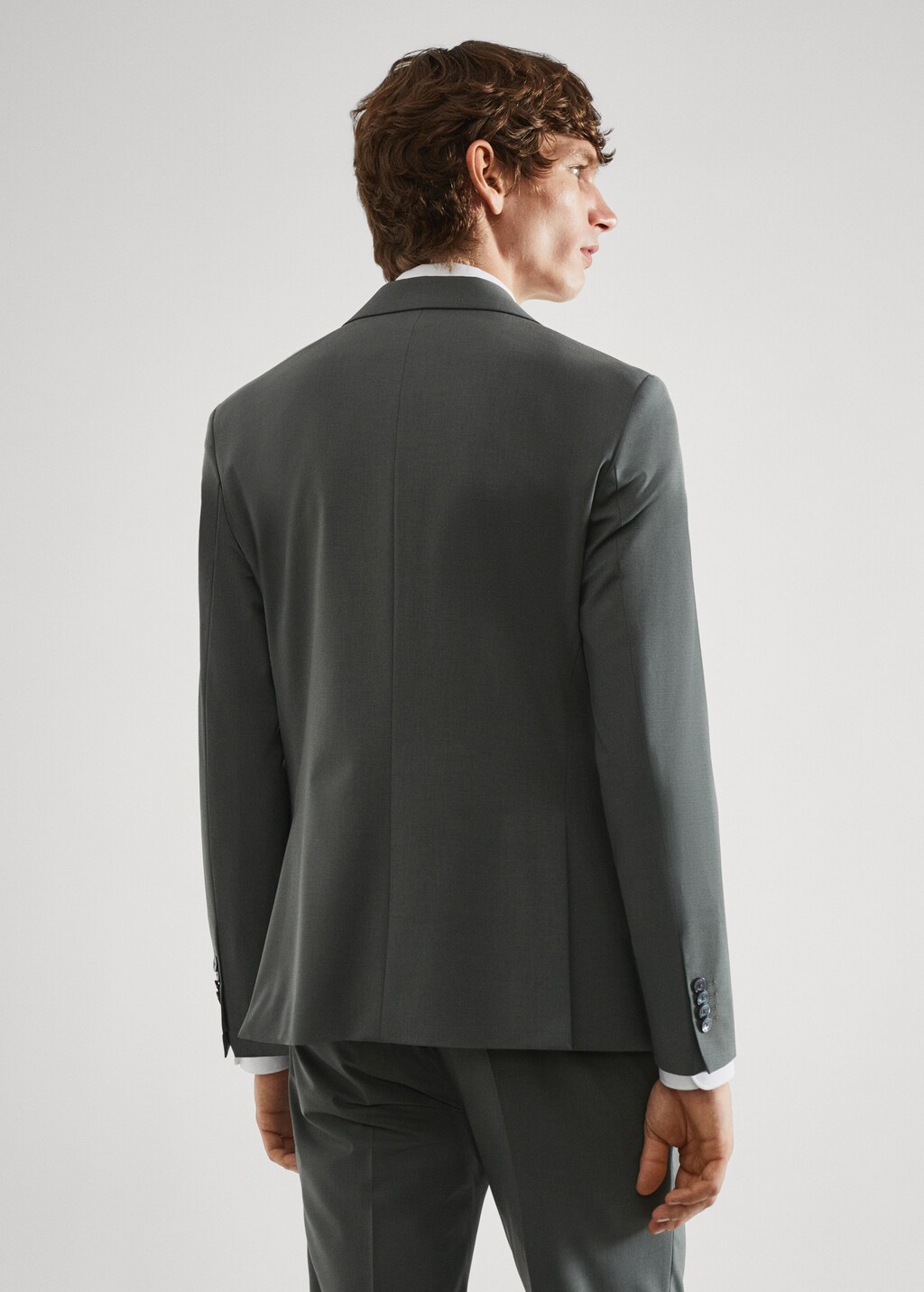 Slim-fit wool suit jacket - Reverse of the article