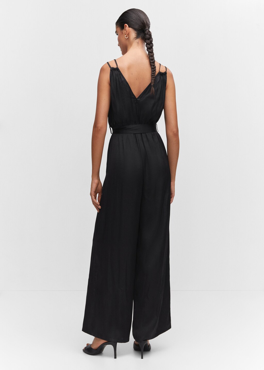 Satin pleated jumpsuit - Reverse of the article