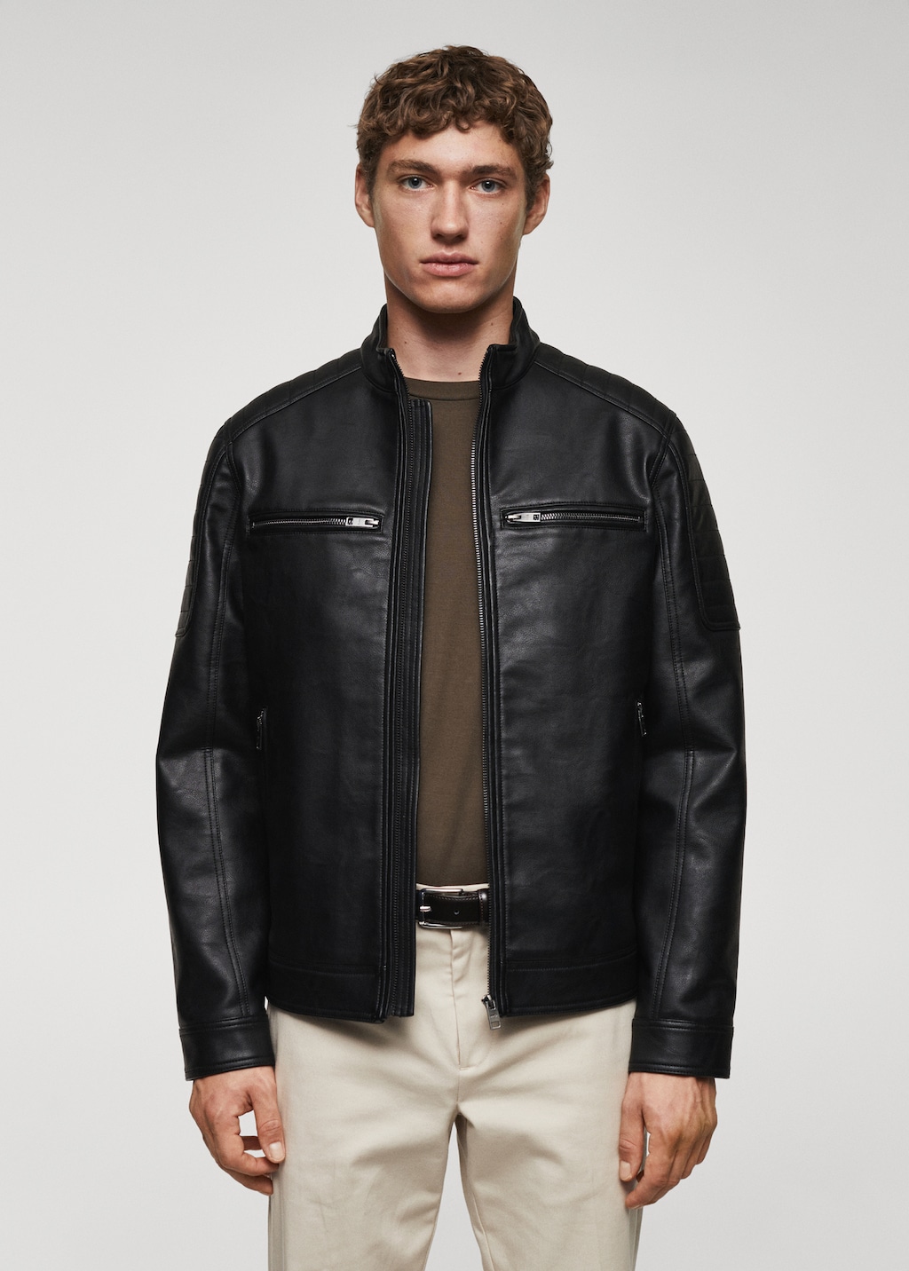 Nappa leather-effect jacket - Medium plane