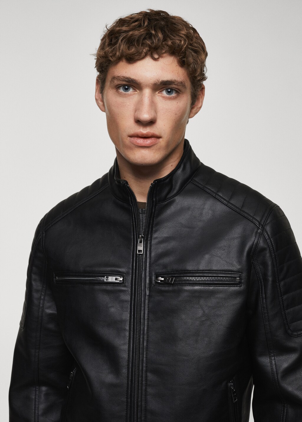 Nappa leather-effect jacket - Details of the article 1