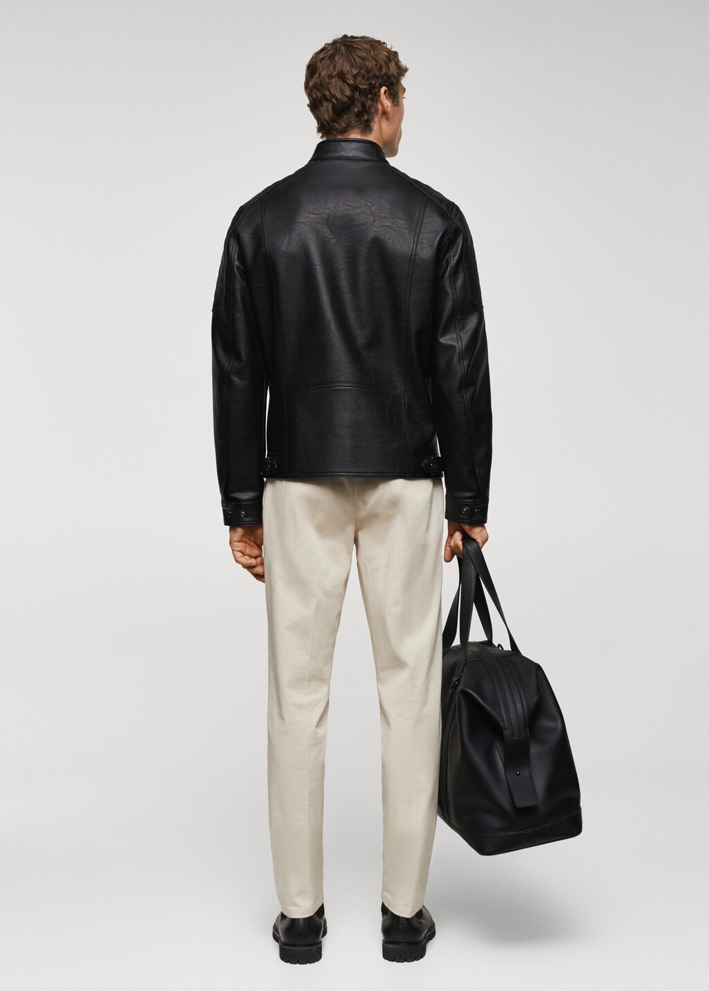 Nappa leather-effect jacket - Reverse of the article