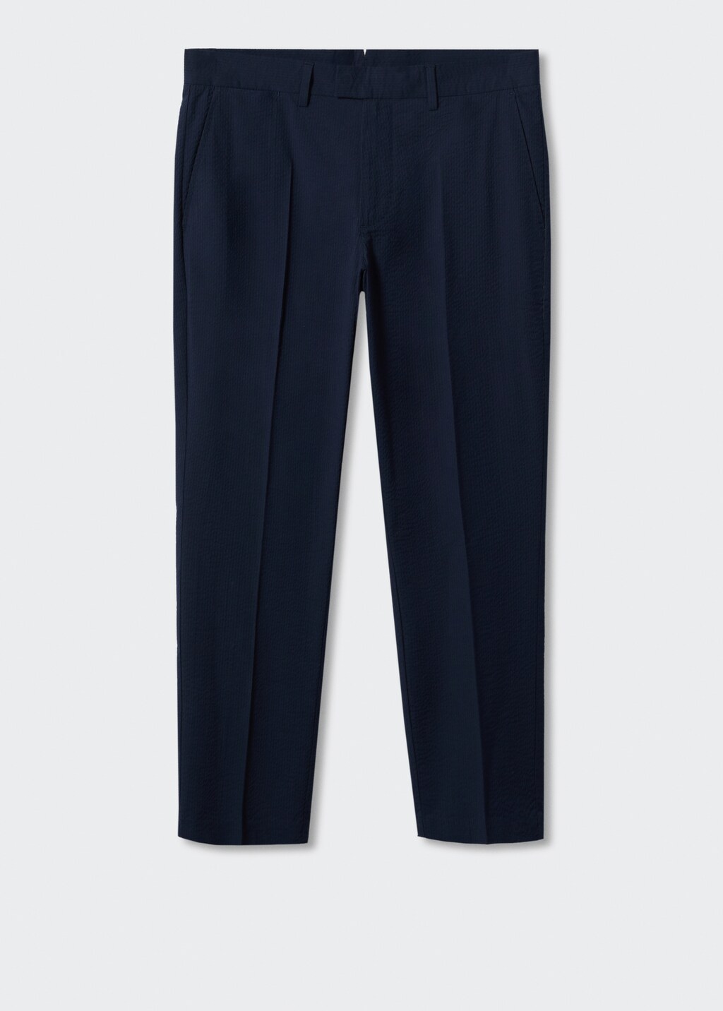 Slim-fit seersucker stretch trousers - Article without model