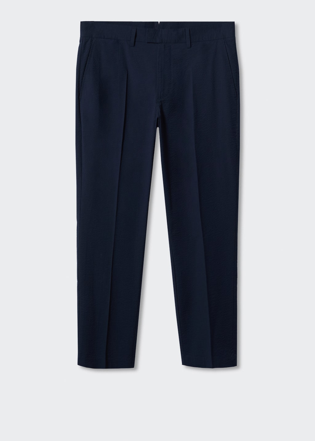 Slim-fit seersucker stretch trousers - Article without model