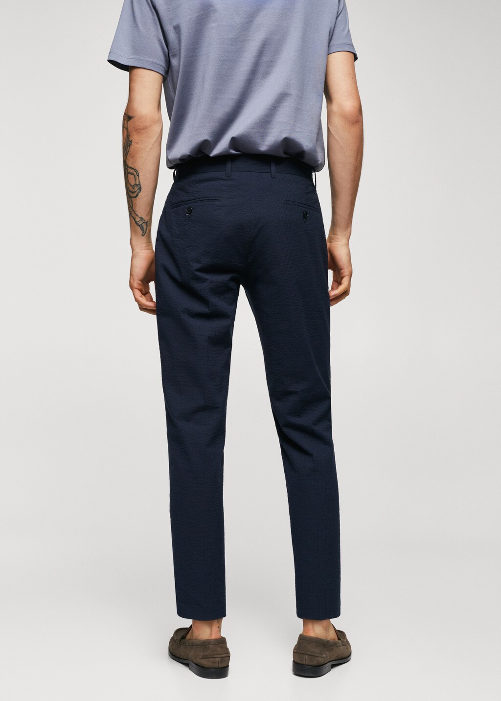 Pantalon slim fit seersucker stretch - Verso de l’article