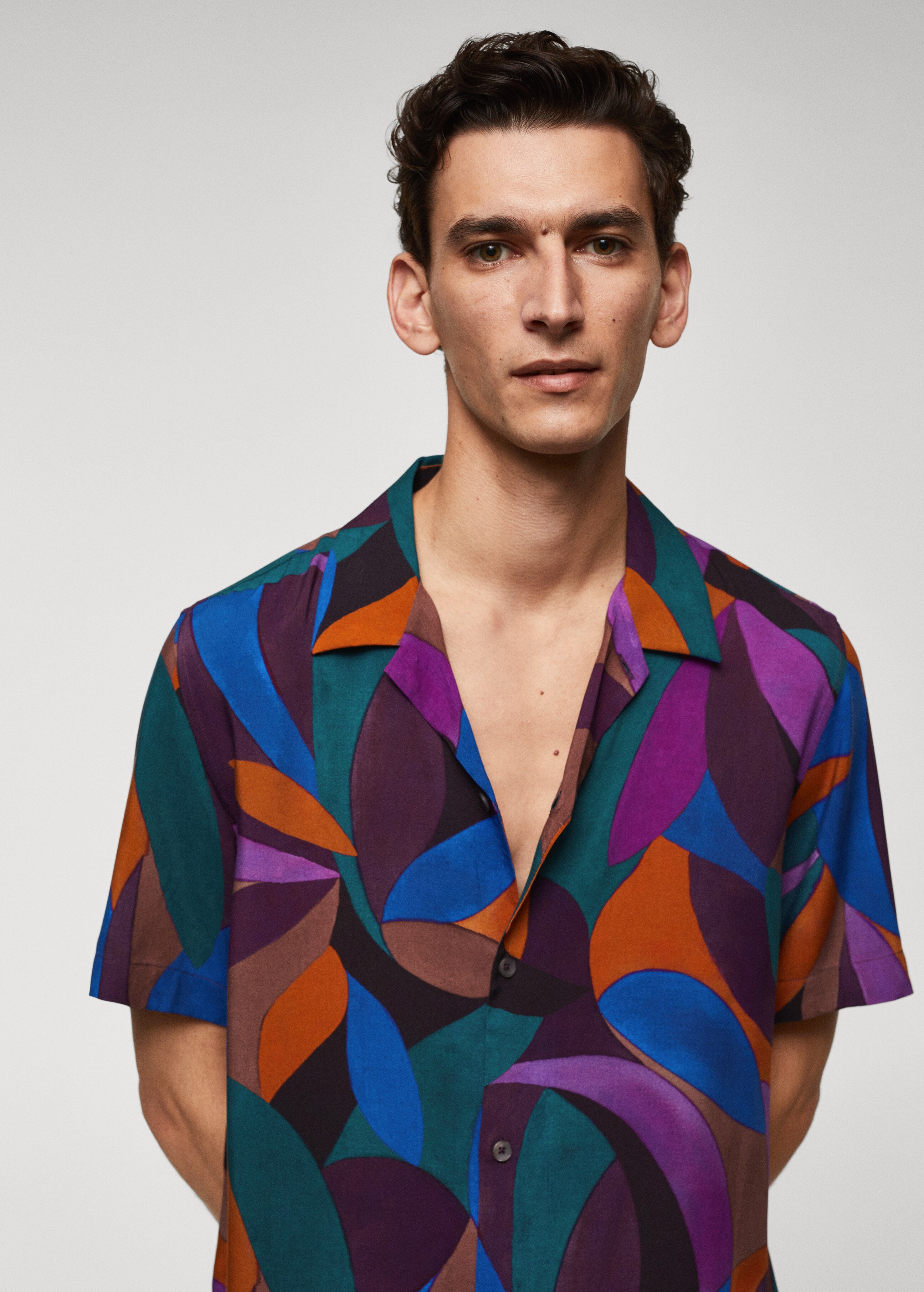 Geometric-print bowling shirt - Details of the article 1
