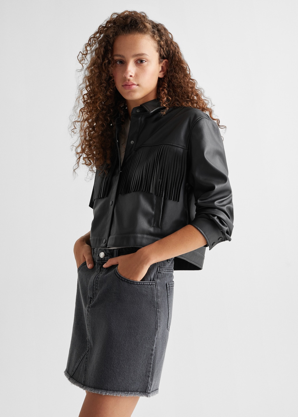 Leather-effect overshirt - Medium plane