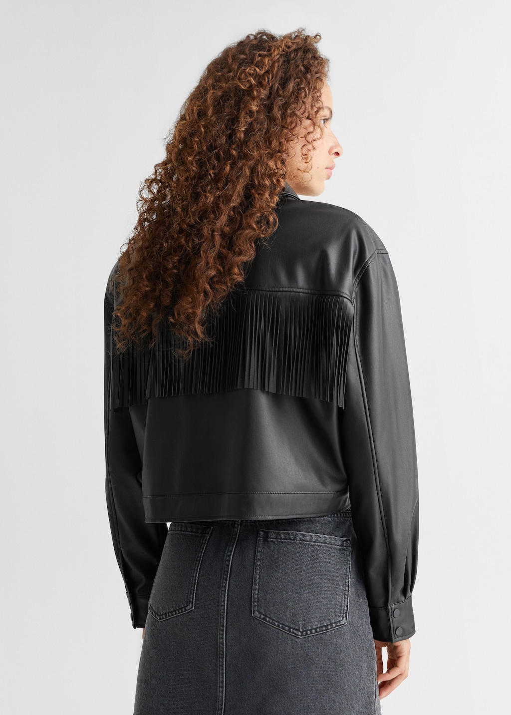 Leather-effect overshirt - Reverse of the article