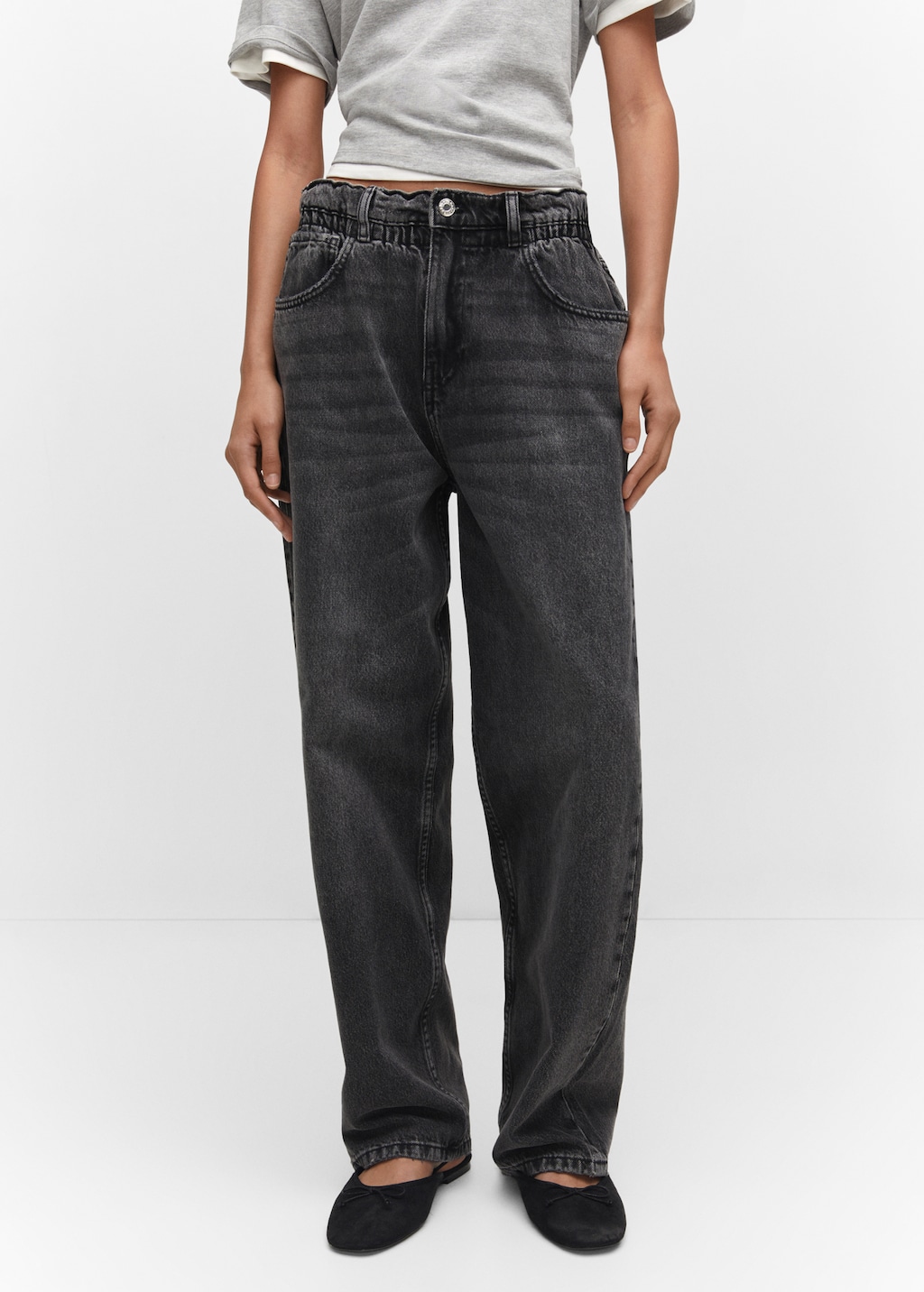 Waist straight Slouchy jeans - Medium plane