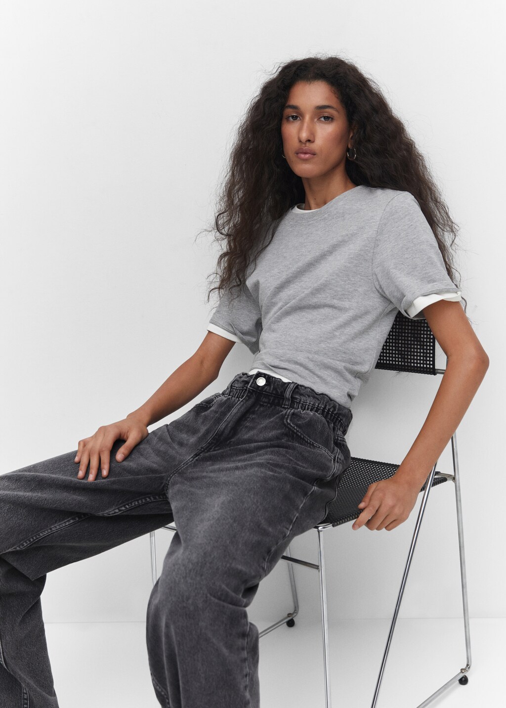 Waist straight Slouchy jeans - Details of the article 2