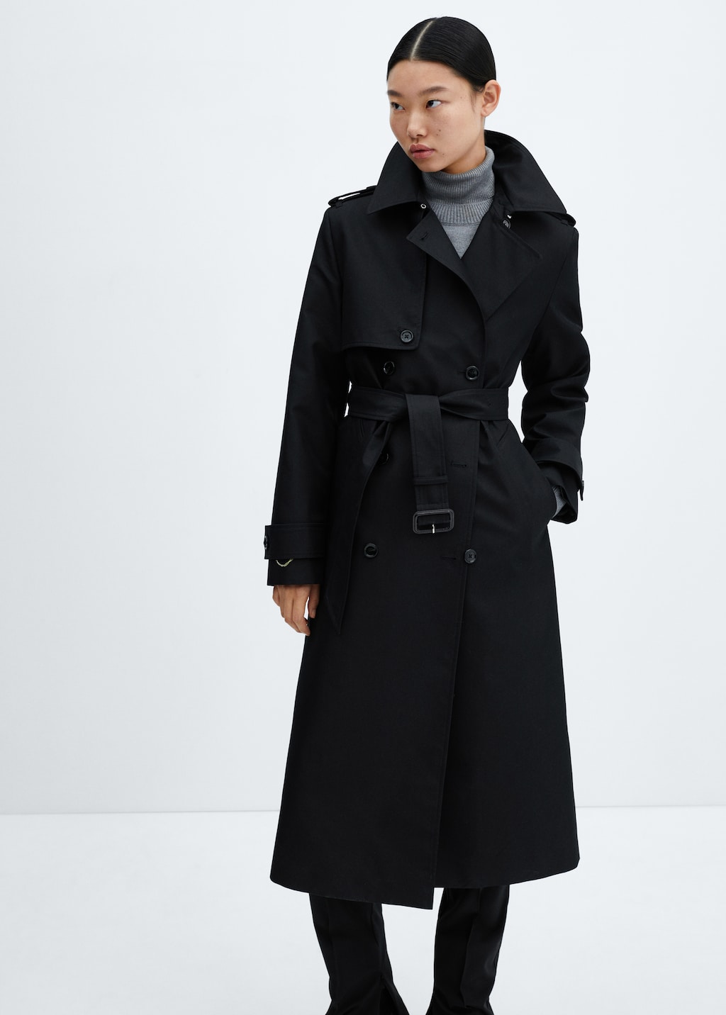 Waterdichte double-breasted trenchcoat - Middenvlak