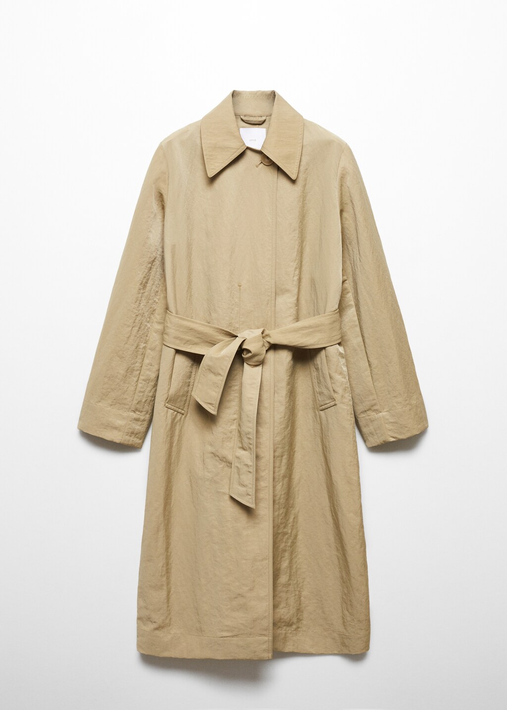 Fluid trench coat with tie - Article without model