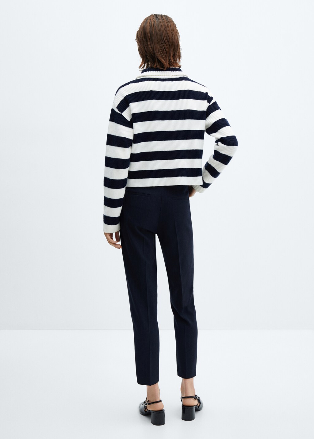 Striped sweater with zip - Reverse of the article