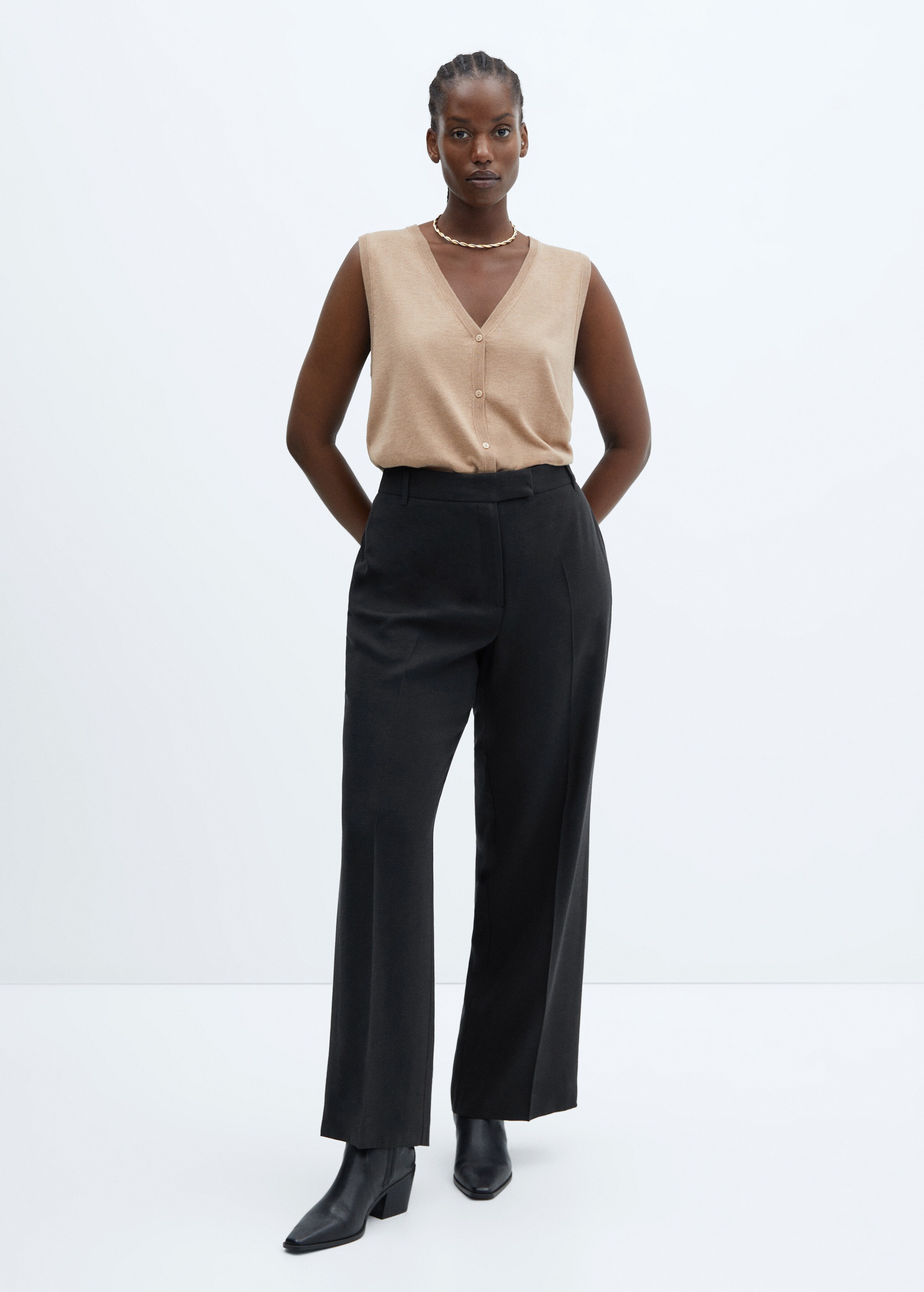 Low-waist wideleg trousers - Details of the article 3