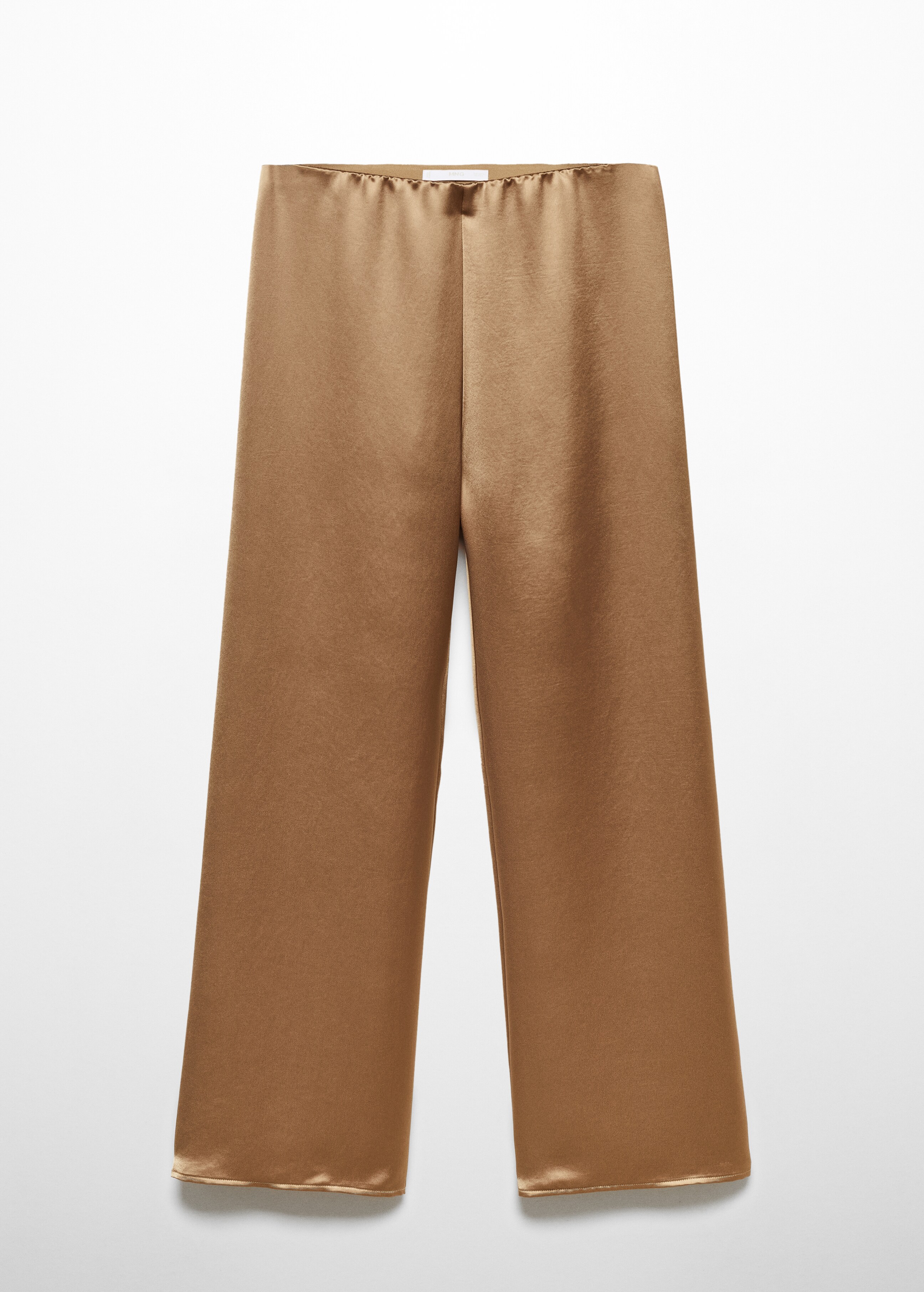 Satin-finish elastic waist trousers - Article without model