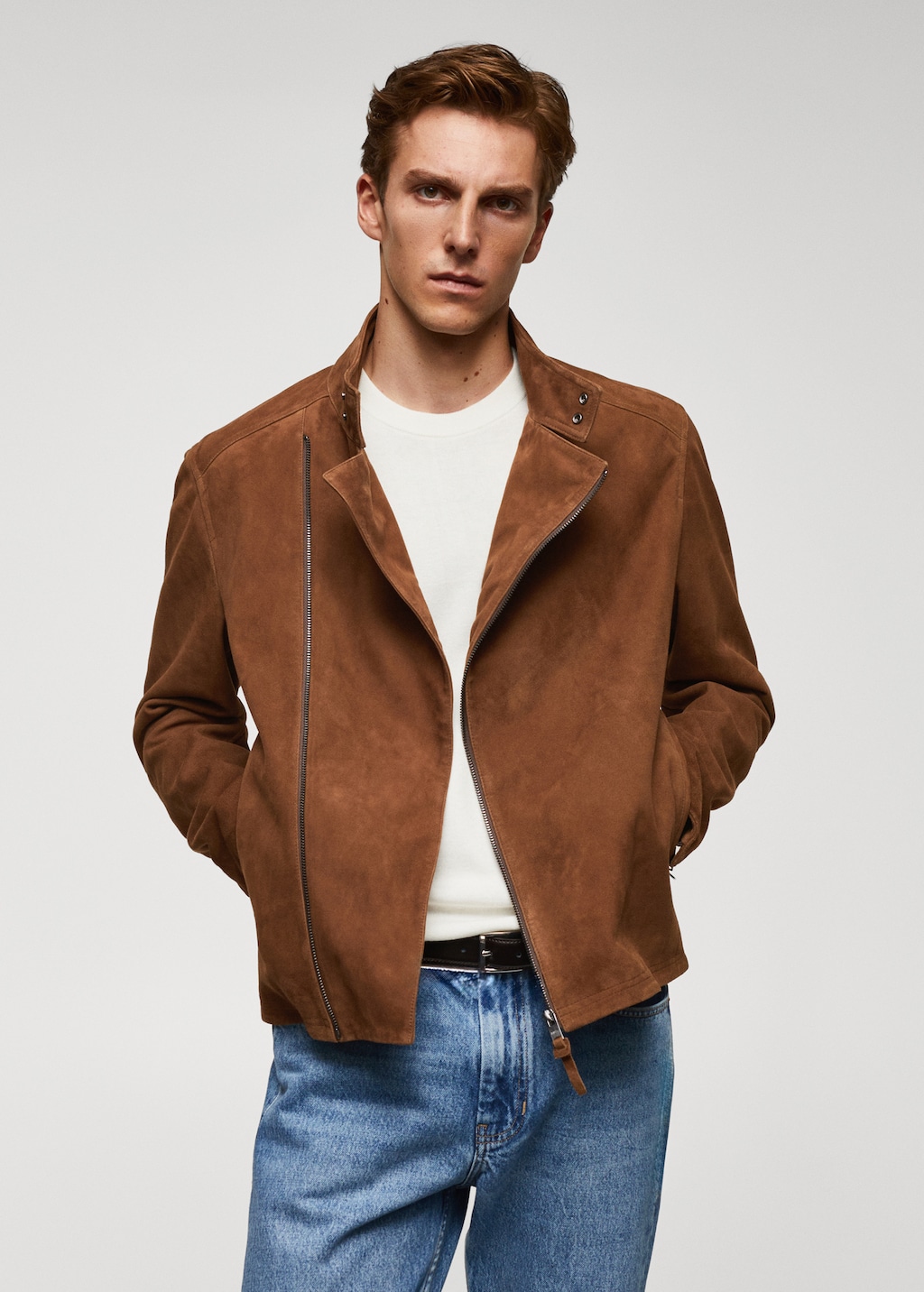 Perfect suede leather jacket  - Medium plane