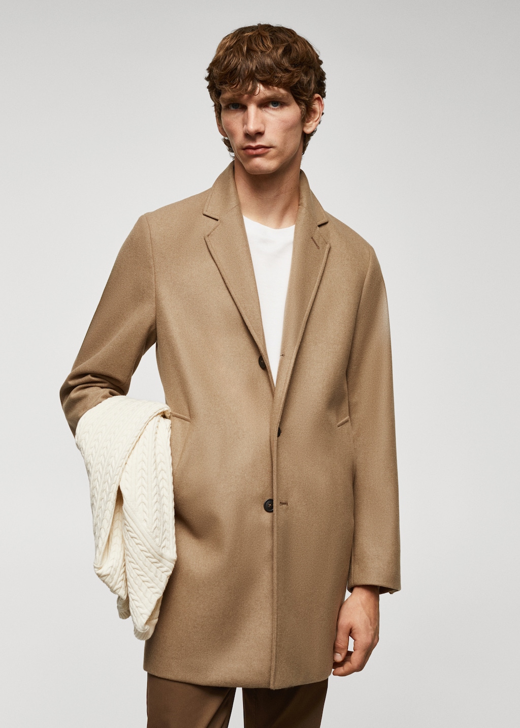 Lightweight recycled wool coat  - Medium plane