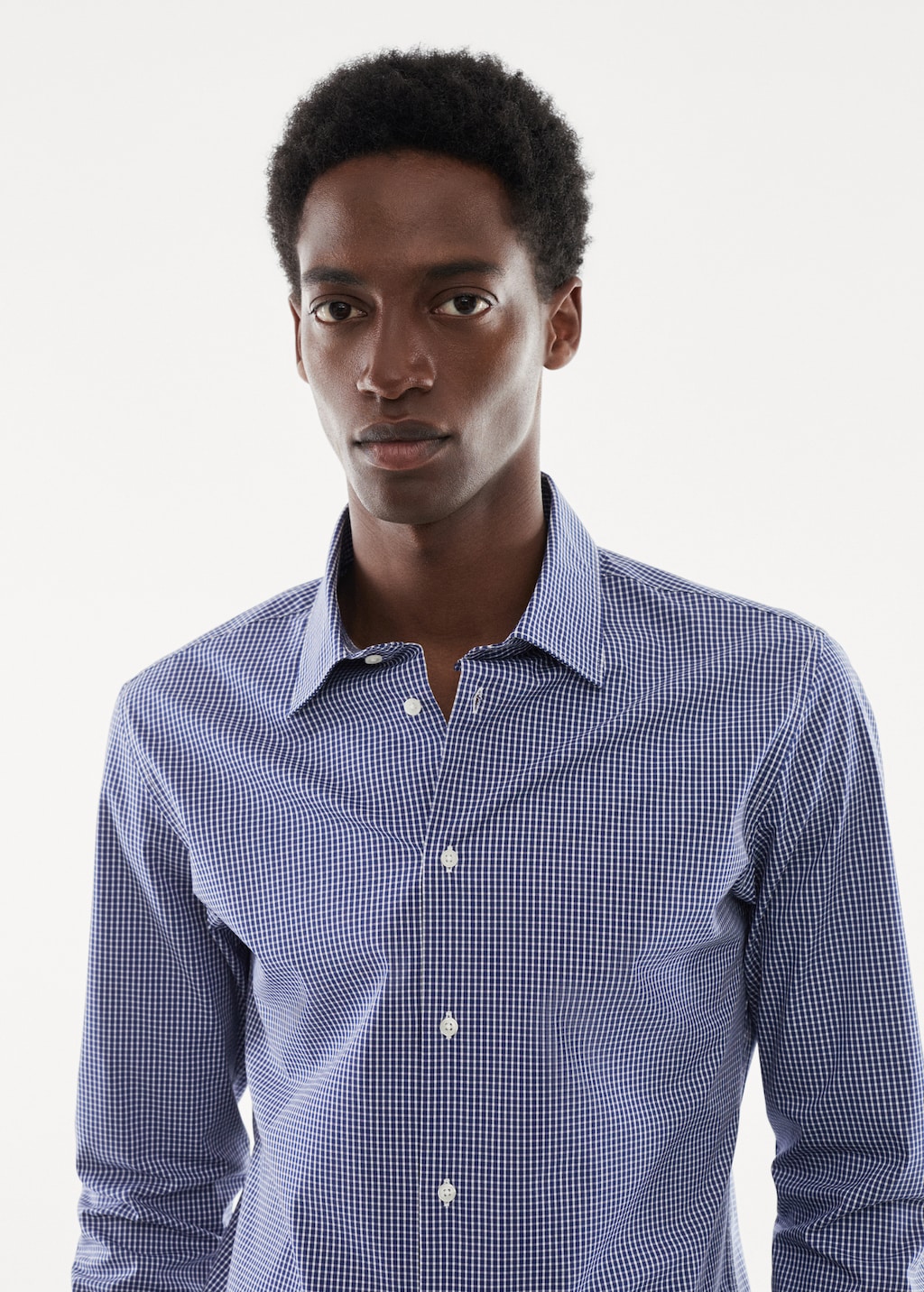 Camisa micro quadre teixit strech - Detall de l'article 1