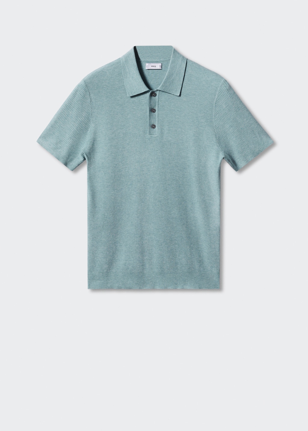 Fine rib-knit polo shirt - Article without model