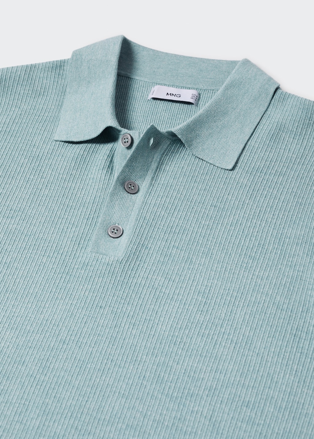 Feinstrick-Poloshirt mit Rippmuster - Detail des Artikels 8