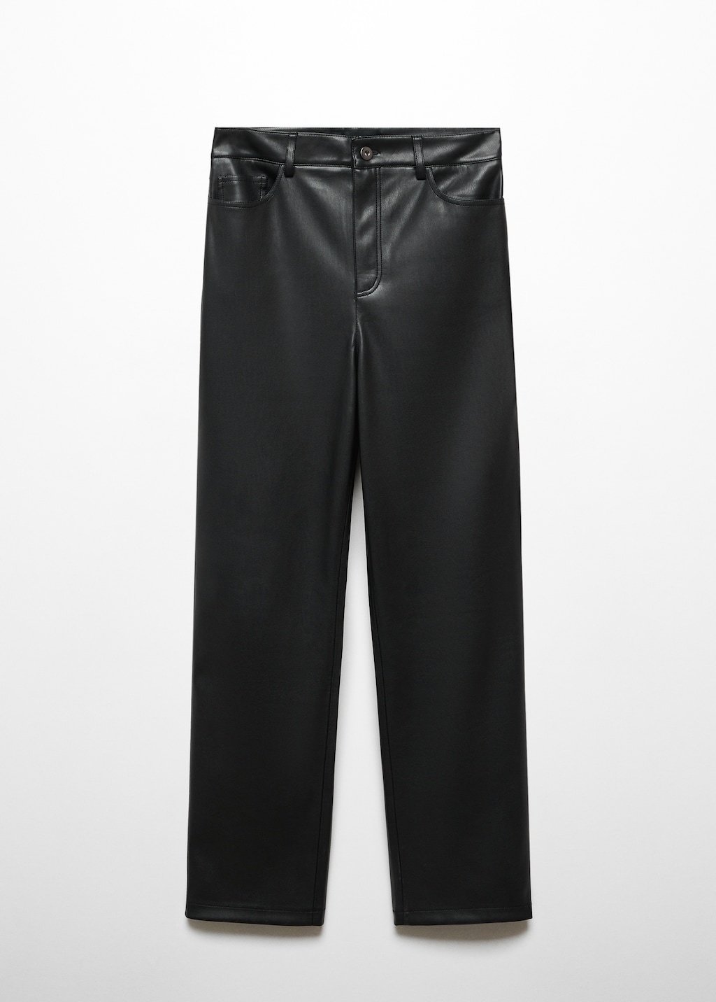 Leather-effect straight trousers - Article without model