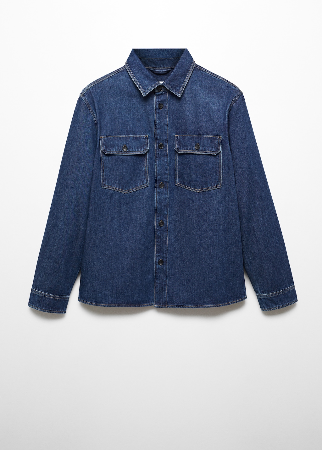 Cotton denim overshirt with pockets - Article without model