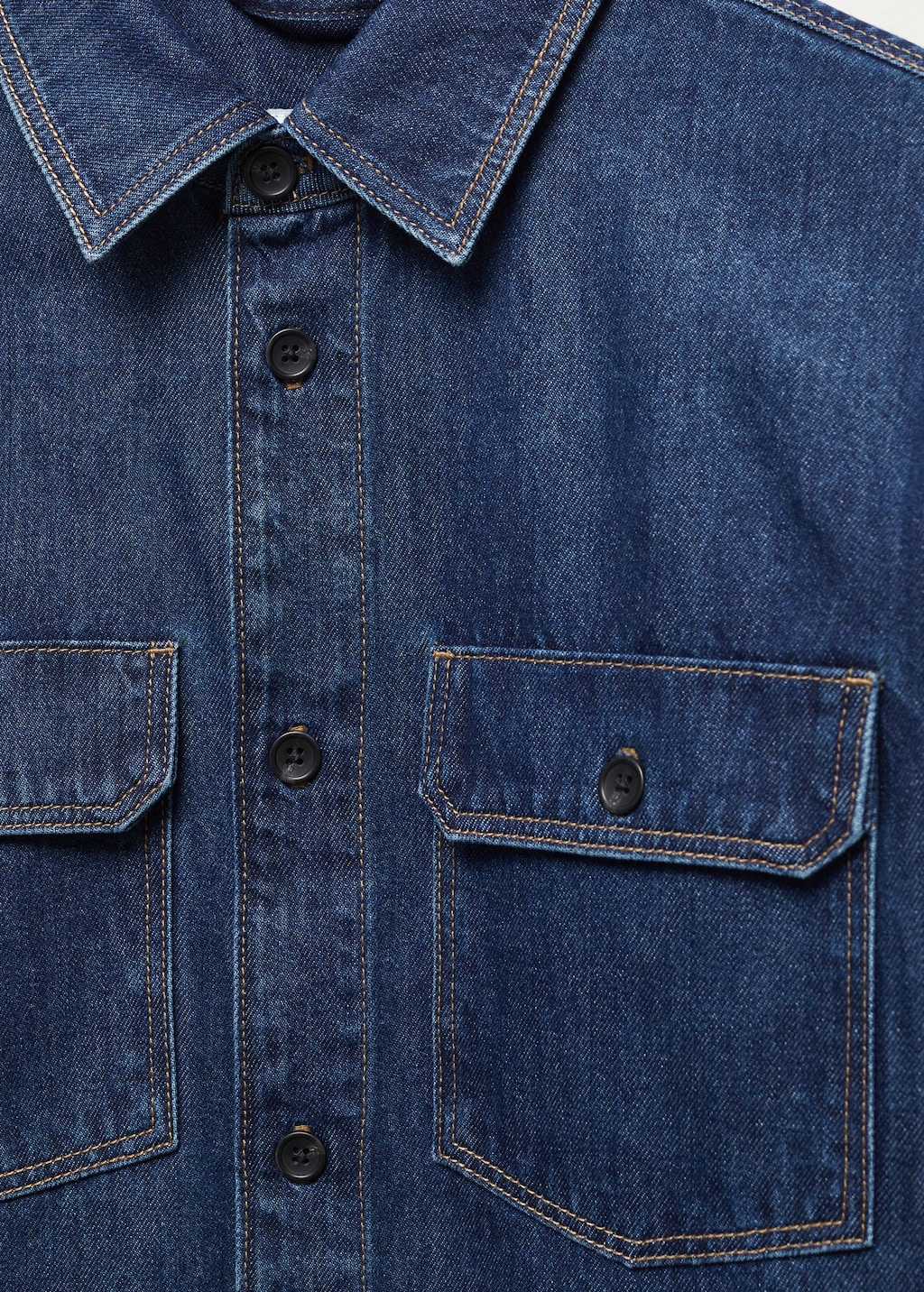 Cotton denim overshirt with pockets - Details of the article 8