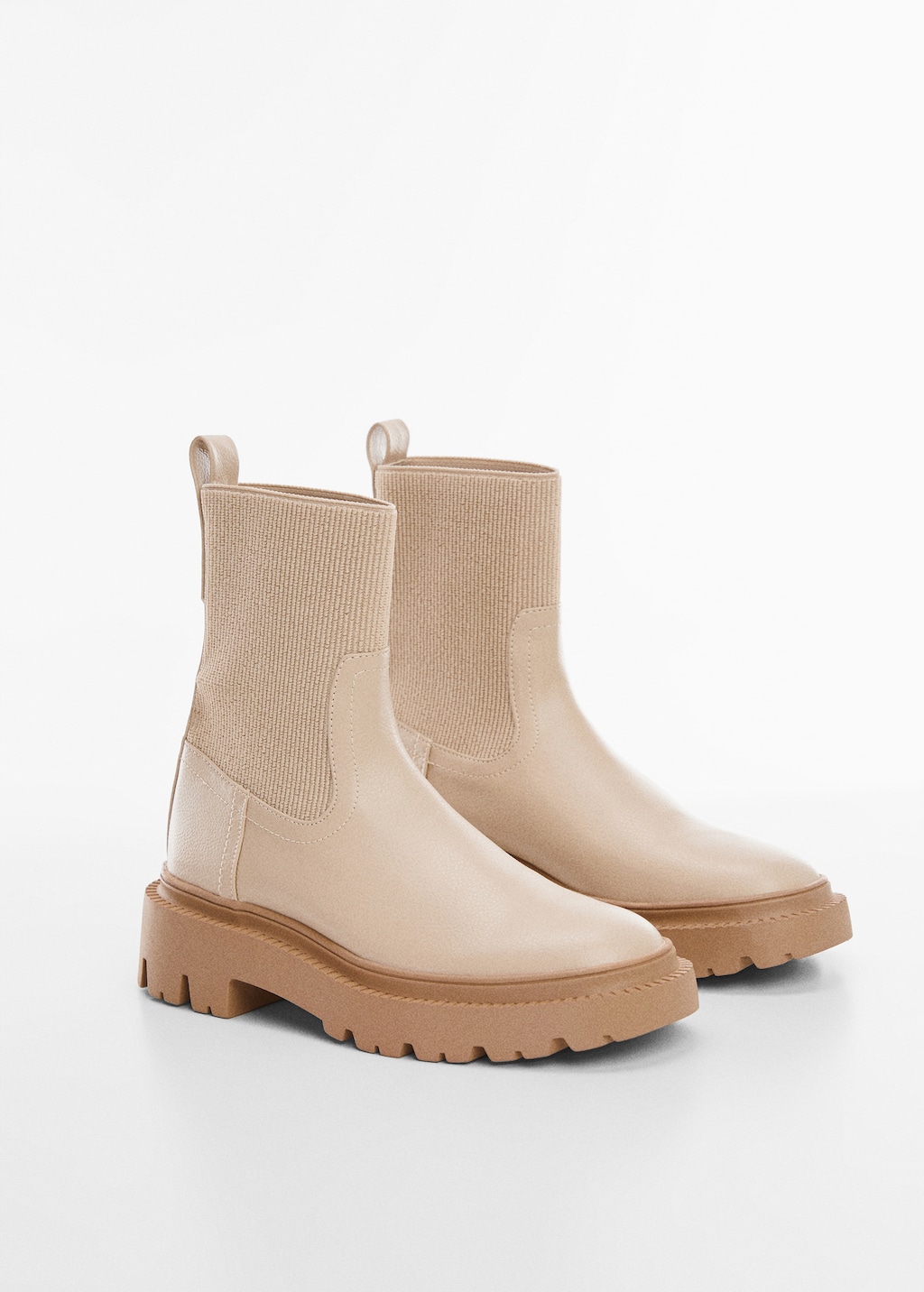 Platform track-sole ankle boots - Medium plane