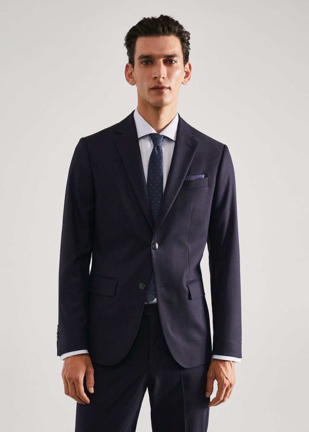 Slim-fit wool suit jacket - Medium plane