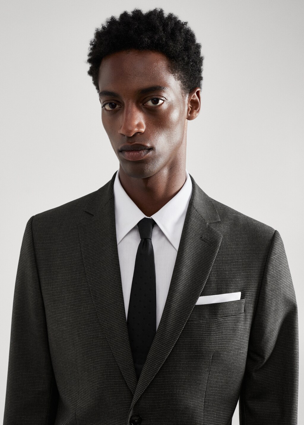 Slim-fit houndstooth wool suit jacket - Details of the article 1