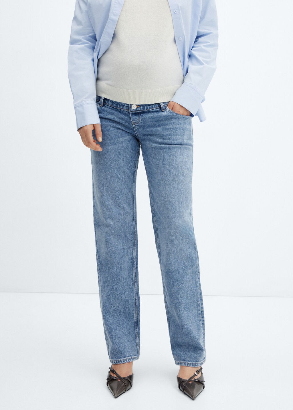 Maternity Straight Jeans - Medium plane