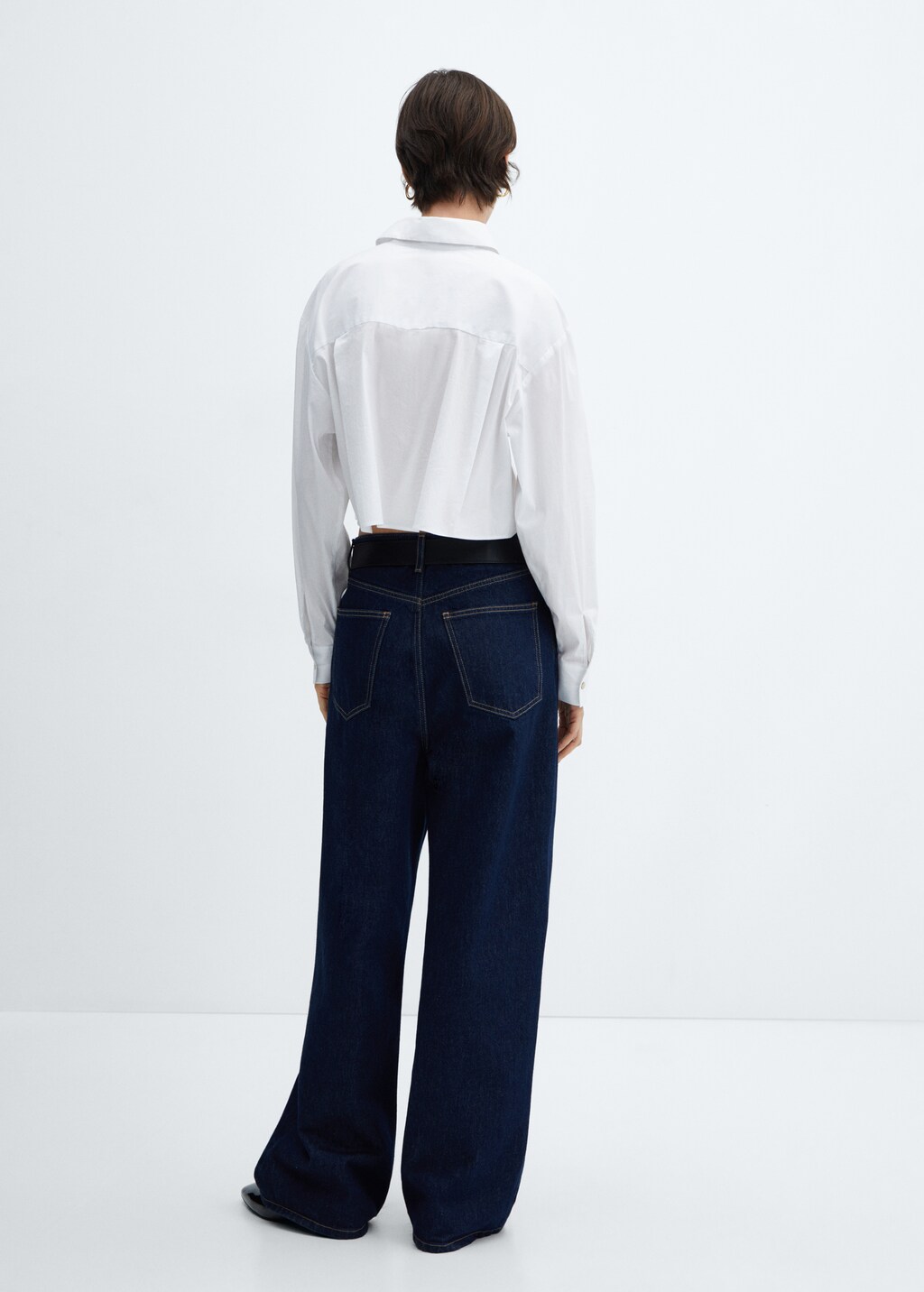 Cropped cotton shirt - Reverse of the article