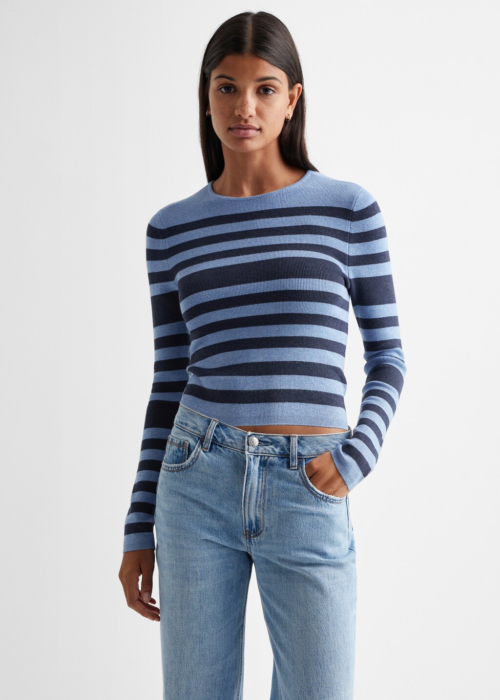 Striped knit sweater - Medium plane