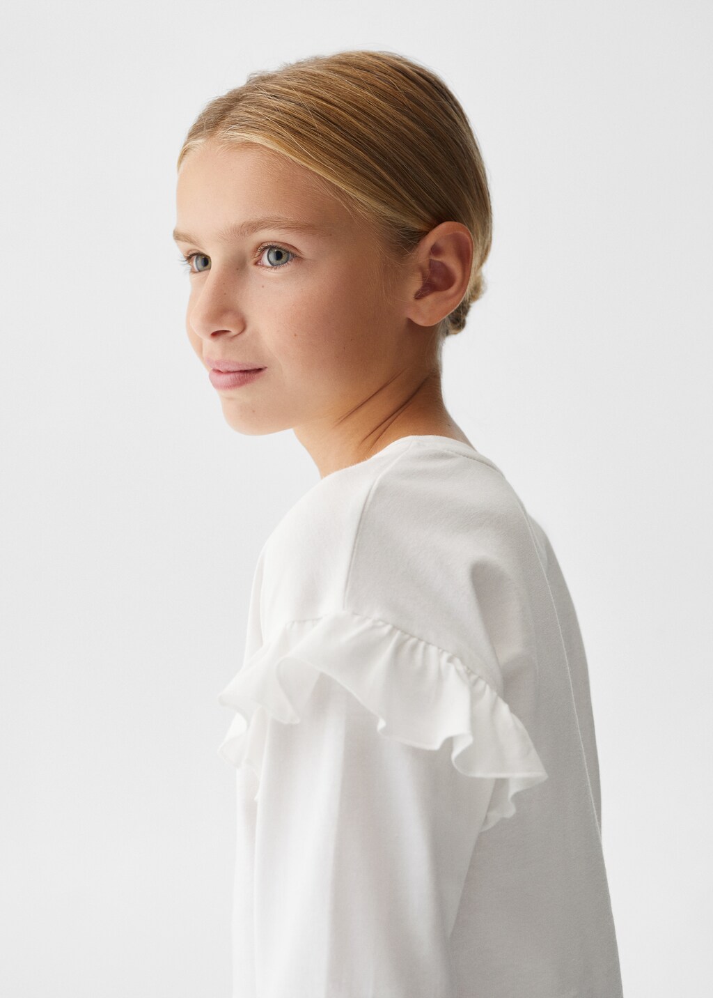 Long -sleeved t-shirt with ruffles - Details of the article 1