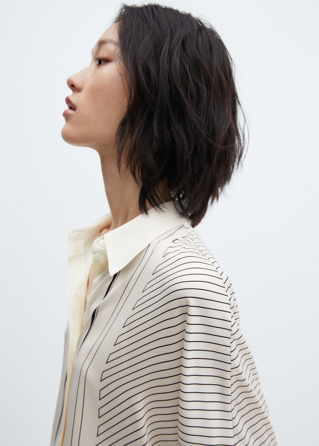 Satin striped shirt - Details of the article 1