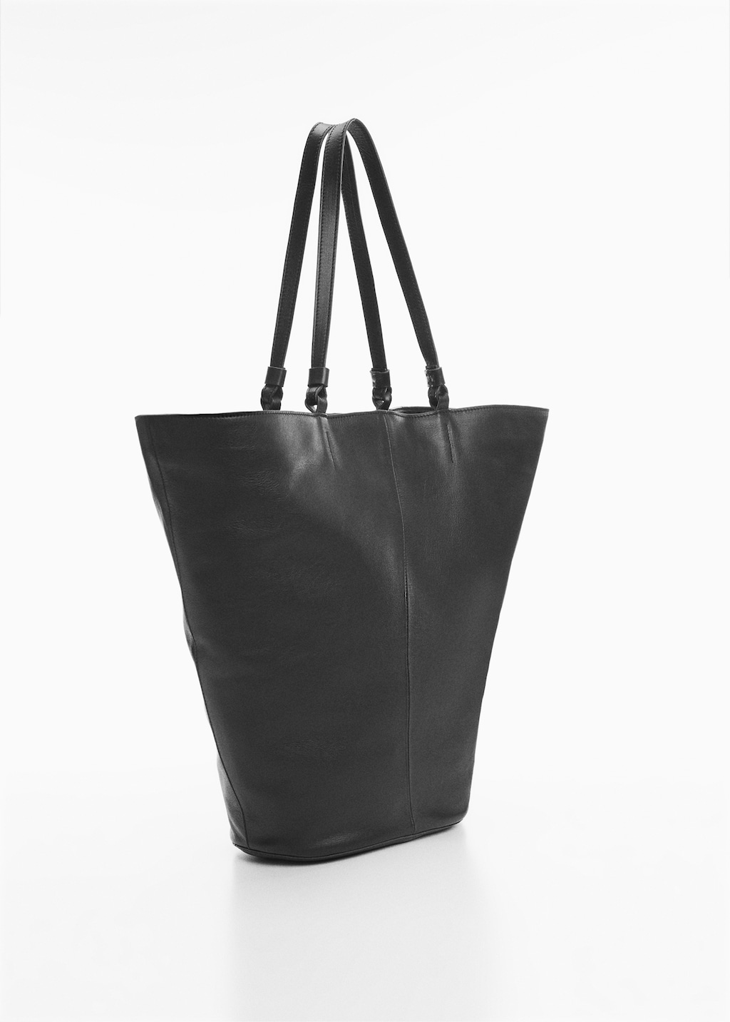 Leather shopper bag - Medium plane