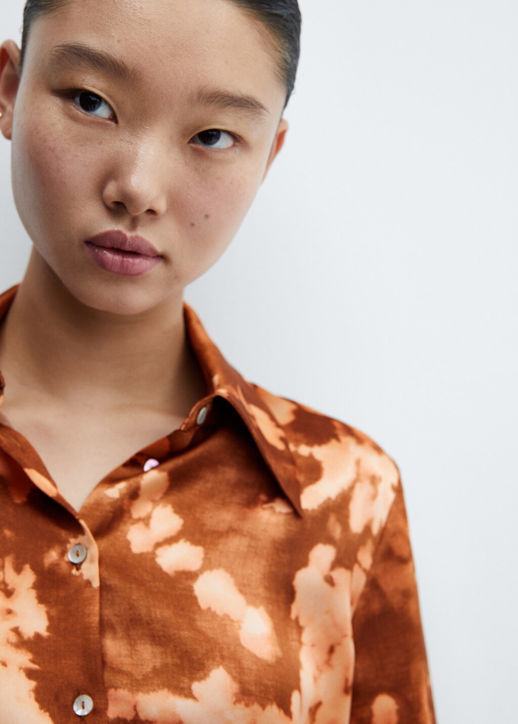 Tie-dye effect satin shirt - Details of the article 1