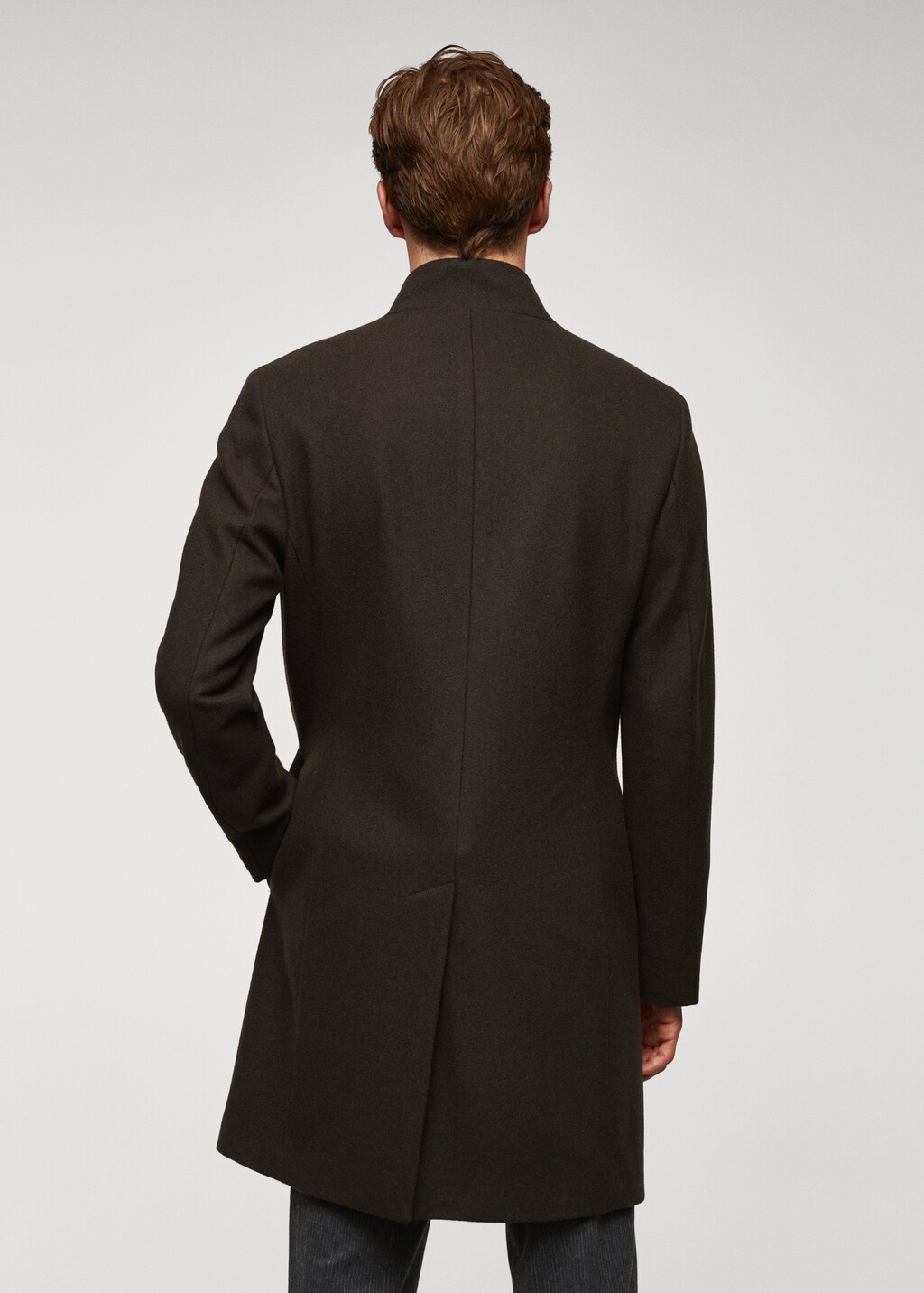 Wool funnel neck coat - Reverse of the article