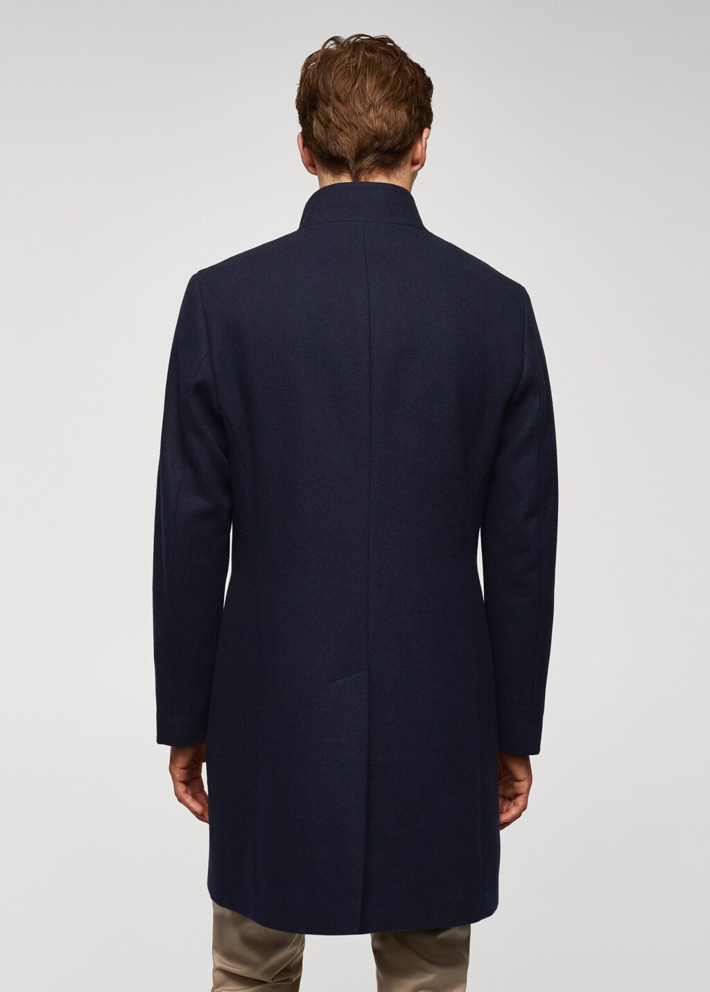 Wool funnel neck coat - Reverse of the article