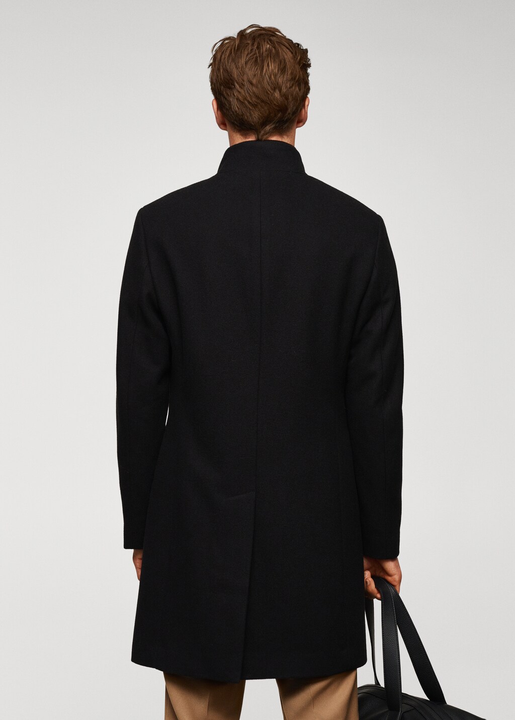 Wool funnel neck coat - Reverse of the article