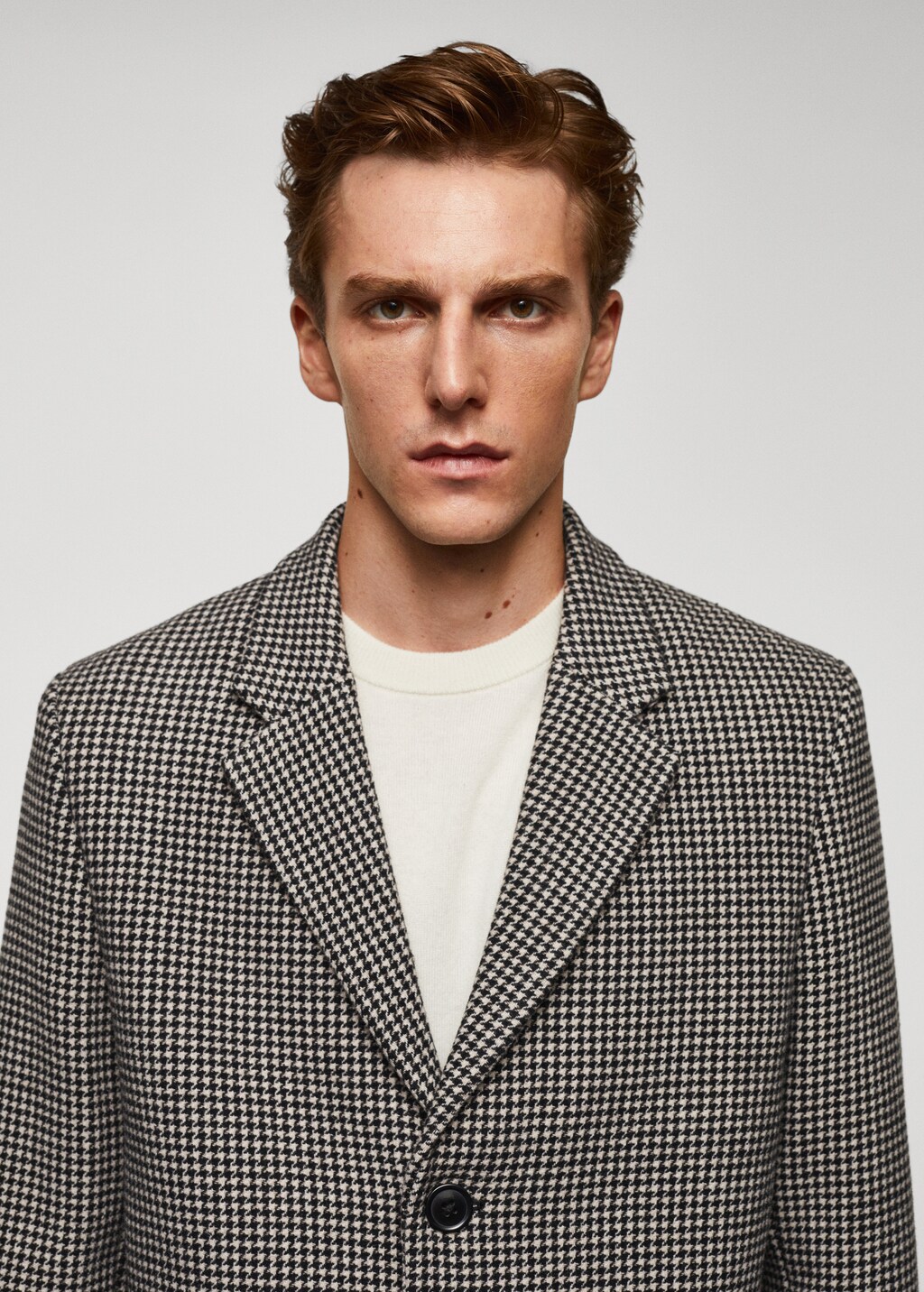 Houndstooth wool-blend coat - Details of the article 1